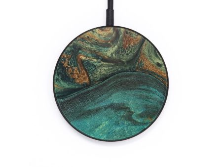 Circle Wood+Resin Wireless Charger - Hannah (Green, 697373) Sale