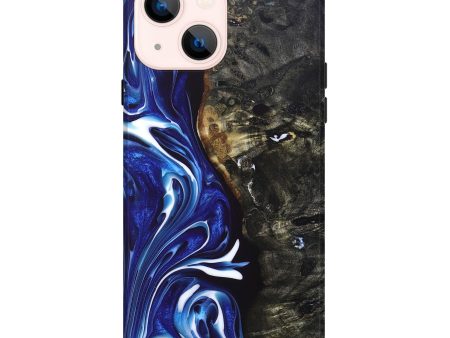 iPhone 14 Plus Wood+Resin Live Edge Phone Case - Sydney (Blue, 697925) Discount