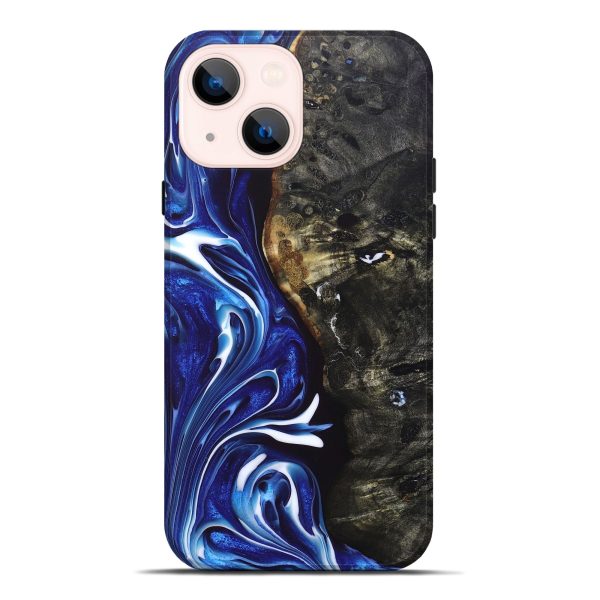 iPhone 14 Plus Wood+Resin Live Edge Phone Case - Sydney (Blue, 697925) Discount