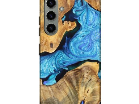 Galaxy S24 Plus Wood+Resin Live Edge Phone Case - Cheryl (Blue, 697627) Discount