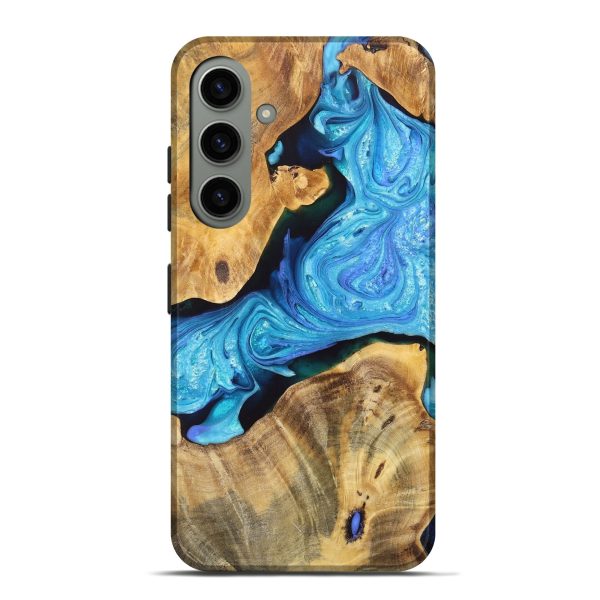 Galaxy S24 Plus Wood+Resin Live Edge Phone Case - Cheryl (Blue, 697627) Discount