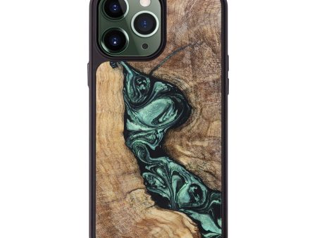 iPhone 13 Pro Max Wood+Resin Phone Case - Myra (Green, 696366) Sale