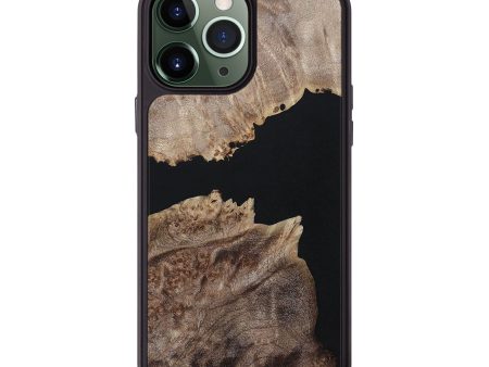 iPhone 13 Pro Max Wood+Resin Phone Case - Krystle (Pure Black, 694809) Fashion