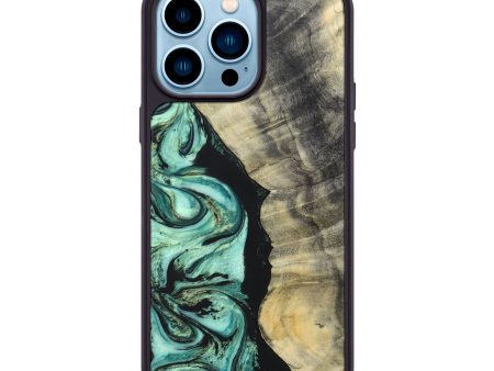 iPhone 14 Pro Max Wood+Resin Phone Case - Armani (Green, 697191) Hot on Sale