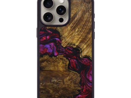 iPhone 15 Pro Max Wood+Resin Phone Case - Latoya (Red, 696551) For Sale