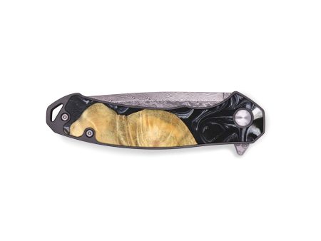 EDC Wood+Resin Pocket Knife - Chester (Black & White, 696264) Sale