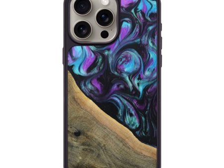 iPhone 15 Pro Max Wood+Resin Phone Case - Charlotte (Purple, 695381) Cheap