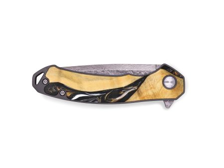 EDC Wood+Resin Pocket Knife - Sebastian (Black & White, 696433) For Discount