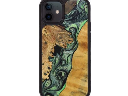 iPhone 12 Wood+Resin Phone Case - Bill (Green, 696072) Sale