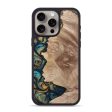 iPhone 15 Pro Max Wood+Resin Phone Case - Sullivan (Teal & Gold, 694318) Cheap