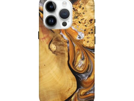 iPhone 15 Pro Wood+Resin Live Edge Phone Case - Nina (Black & White, 695814) on Sale