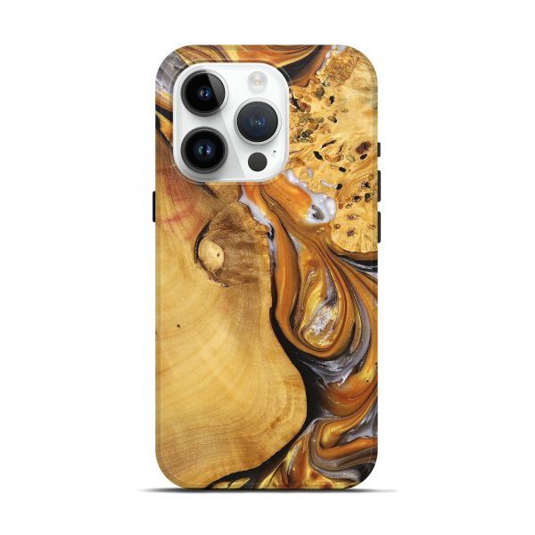 iPhone 15 Pro Wood+Resin Live Edge Phone Case - Nina (Black & White, 695814) on Sale