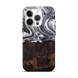 iPhone 15 Pro Wood+Resin Live Edge Phone Case - Marcos (Black & White, 696807) For Cheap