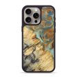 iPhone 15 Pro Max Wood+Resin Phone Case - Rylee (Teal & Gold, 694311) Supply