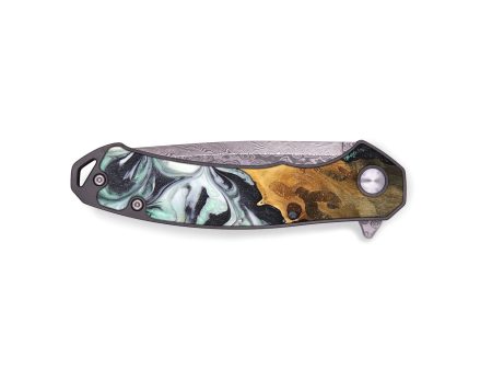 EDC Wood+Resin Pocket Knife - Shelley (Green, 696247) Supply