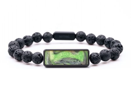 Lava Bead ResinArt Bracelet - Mindy (Green, 694655) Online now