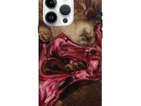 iPhone 15 Pro Max Wood+Resin Live Edge Phone Case - Deneen (Red, 698219) Online now