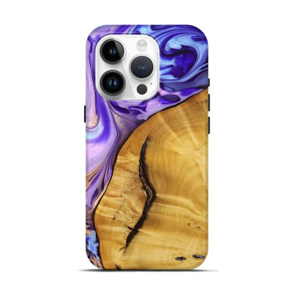 iPhone 15 Pro Wood+Resin Live Edge Phone Case - Rudy (Purple, 696156) Hot on Sale