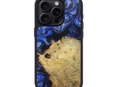 iPhone 15 Pro Wood+Resin Phone Case - Jamie (Blue, 697485) Fashion