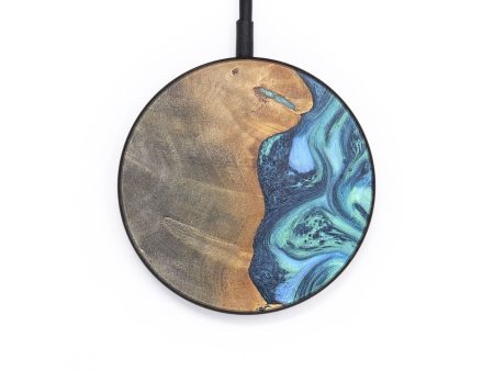 Circle Wood+Resin Wireless Charger - Edward (Blue, 696914) For Sale