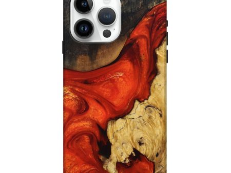 iPhone 15 Pro Max Wood+Resin Live Edge Phone Case - Fern (Red, 694390) For Discount