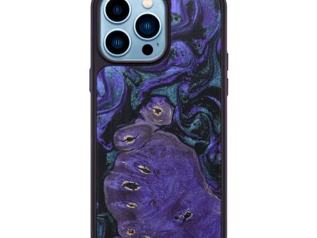 iPhone 14 Pro Max Wood+Resin Phone Case - Aubrey (Purple, 696994) For Cheap