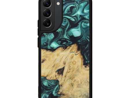 Galaxy S22 Plus Wood+Resin Phone Case - Estrella (Green, 696362) Online Sale