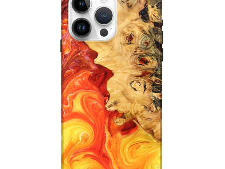 iPhone 15 Pro Max Wood+Resin Live Edge Phone Case - David (Red, 699164) For Cheap