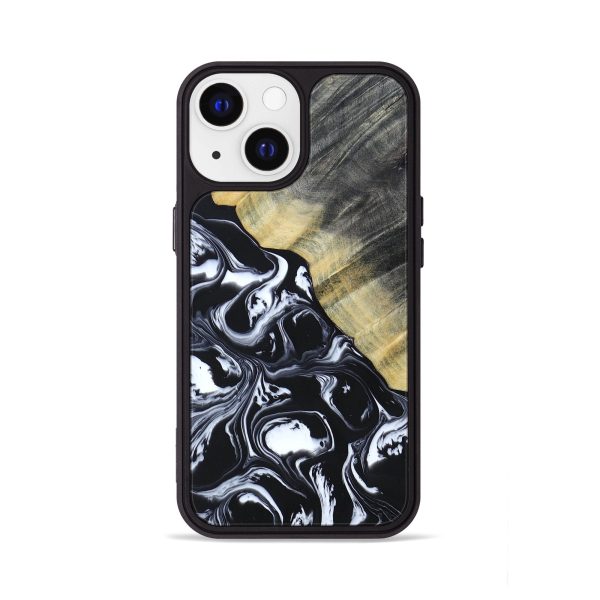 iPhone 13 Wood+Resin Phone Case - Liam (Black & White, 694282) Online Sale