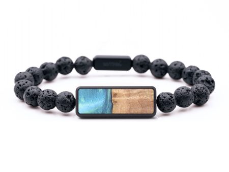 Lava Bead Wood+Resin Bracelet - Constance (Blue, 694616) Online Hot Sale