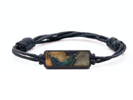 Classic Wood+Resin Bracelet - Cedric (Teal & Gold, 699249) For Sale