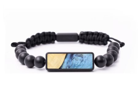 Onyx Bead Wood+Resin Bracelet - Khalil (Blue, 699177) Supply