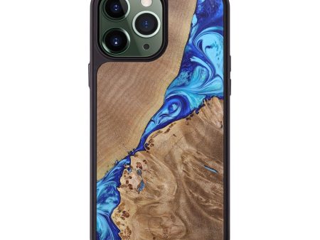 iPhone 13 Pro Max Wood+Resin Phone Case - Dillon (Blue, 695236) Online now