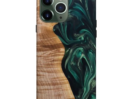 iPhone 13 Pro Max Wood+Resin Live Edge Phone Case - Albert (Green, 695305) Online