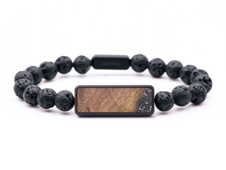 Lava Bead Wood+Resin Bracelet - Crystal (Cosmos, 694511) on Sale