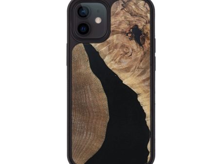 iPhone 12 Wood+Resin Phone Case - Delaney (Pure Black, 695144) For Discount