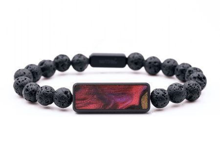 Lava Bead Wood+Resin Bracelet - Audra (Red, 699311) Online Sale