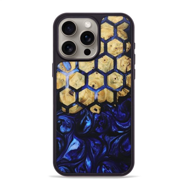 iPhone 15 Pro Max Wood+Resin Phone Case - Iris (Pattern, 694743) Online Sale