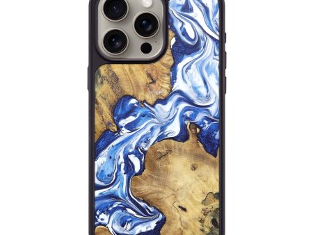 iPhone 15 Pro Max Wood+Resin Phone Case - Muhammad (Blue, 695609) on Sale