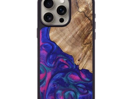 iPhone 15 Pro Max Wood+Resin Phone Case - Daleyza (Purple, 694166) Fashion