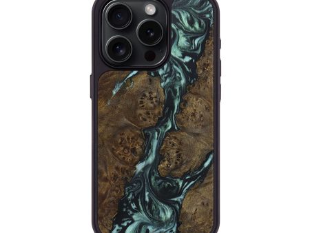 iPhone 15 Pro Wood+Resin Phone Case - Andre (Green, 696681) Hot on Sale