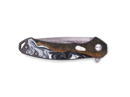 EDC Wood+Resin Pocket Knife - Vicky (Black & White, 696253) Sale