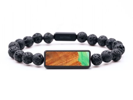 Lava Bead Wood+Resin Bracelet - Ashton (Green, 699175) Online Hot Sale