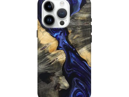 iPhone 15 Pro Wood+Resin Live Edge Phone Case - Maci (Blue, 697630) Online now