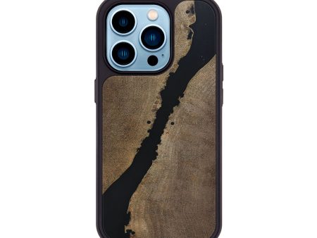 iPhone 14 Pro Wood+Resin Phone Case - Charlene (Pure Black, 694807) Online Hot Sale