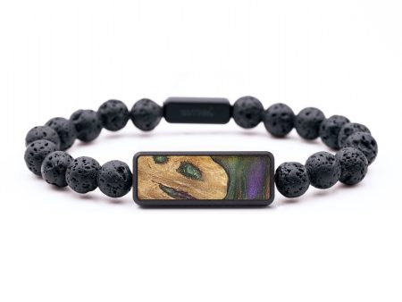 Lava Bead Wood+Resin Bracelet - Miguel (Green, 699343) Online Sale