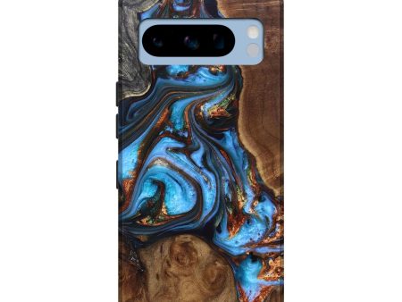 Pixel 8 Pro Wood+Resin Live Edge Phone Case - Timothy (Teal & Gold, 698222) Online now