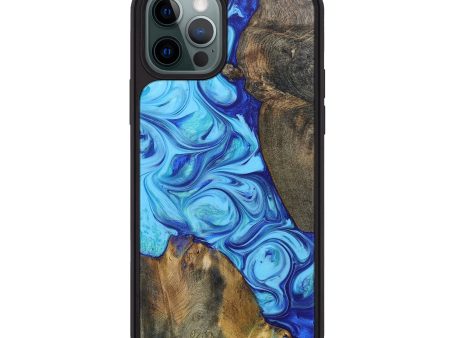 iPhone 12 Pro Max Wood+Resin Phone Case - Malcolm (Blue, 695230) Online Hot Sale