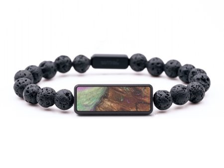 Lava Bead Wood+Resin Bracelet - Porter (Green, 694682) Hot on Sale