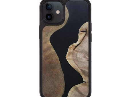 iPhone 12 Wood+Resin Phone Case - Amora (Pure Black, 695151) Hot on Sale